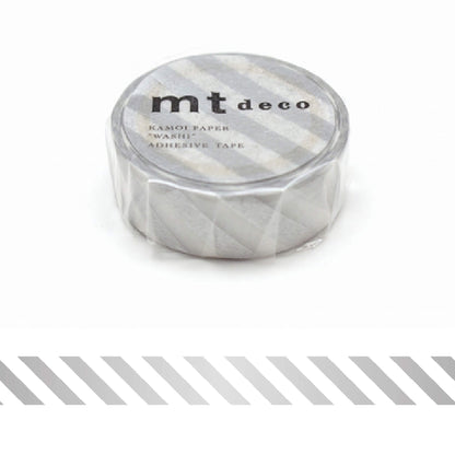 mt deco Washi Tape - Stripe - Silver [15mm] - Washi Tapes