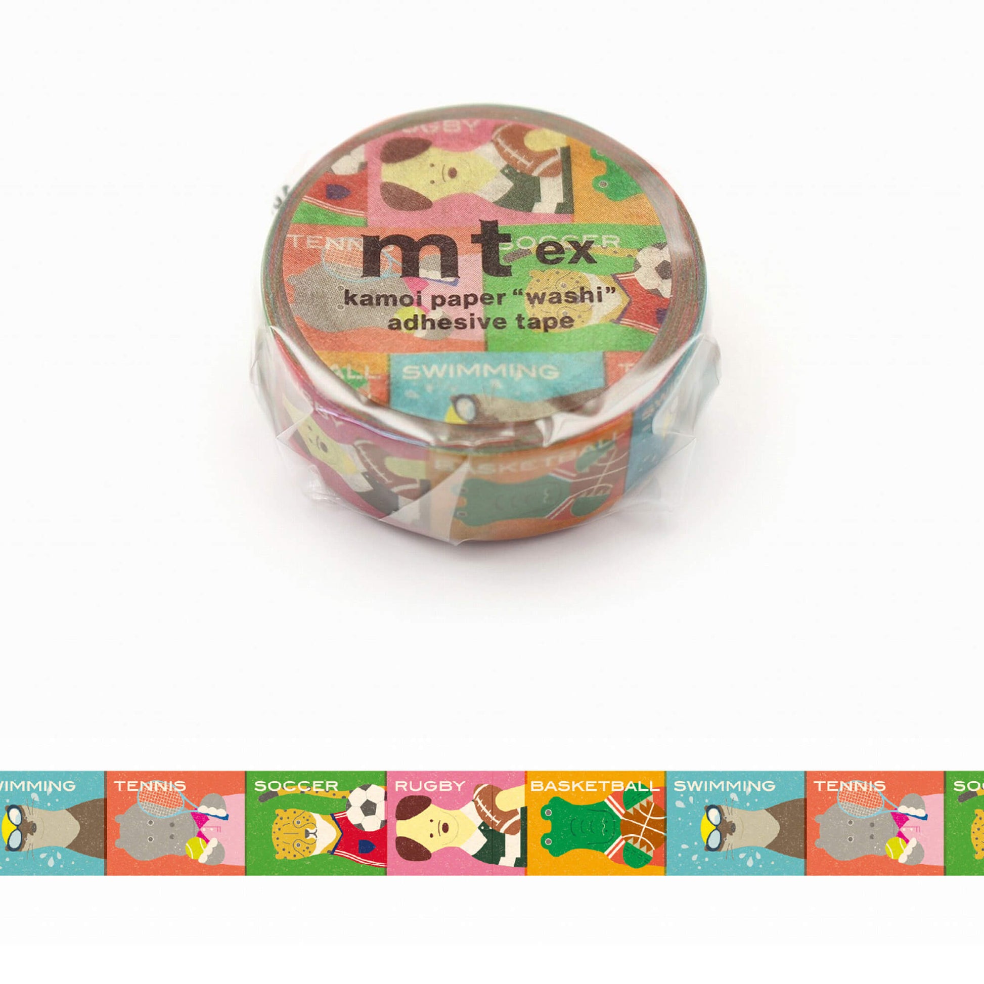 mt ex Washi Tape - Animals × Sports [15mm] - Washi Tapes