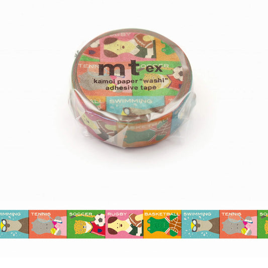 mt ex Washi Tape - Animals × Sports [15mm] - Washi Tapes