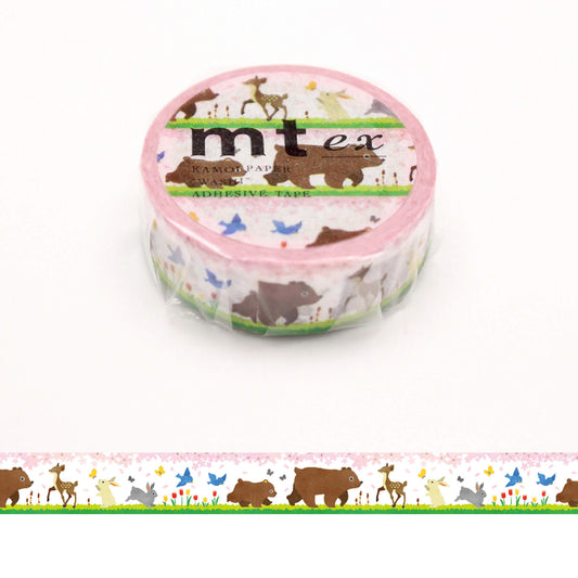 mt ex Washi Tape - Animals Waking Up from Hibernation [15mm] - Washi Tapes
