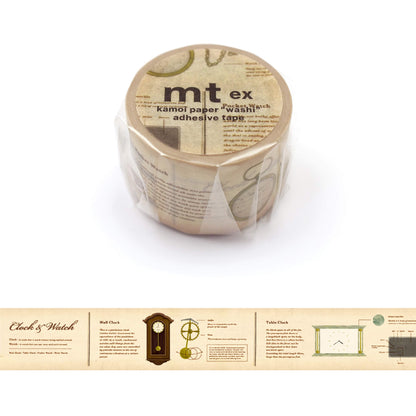 mt ex Washi Tape - Illustrated Encyclopedia - Clock [30mm] - Washi Tapes