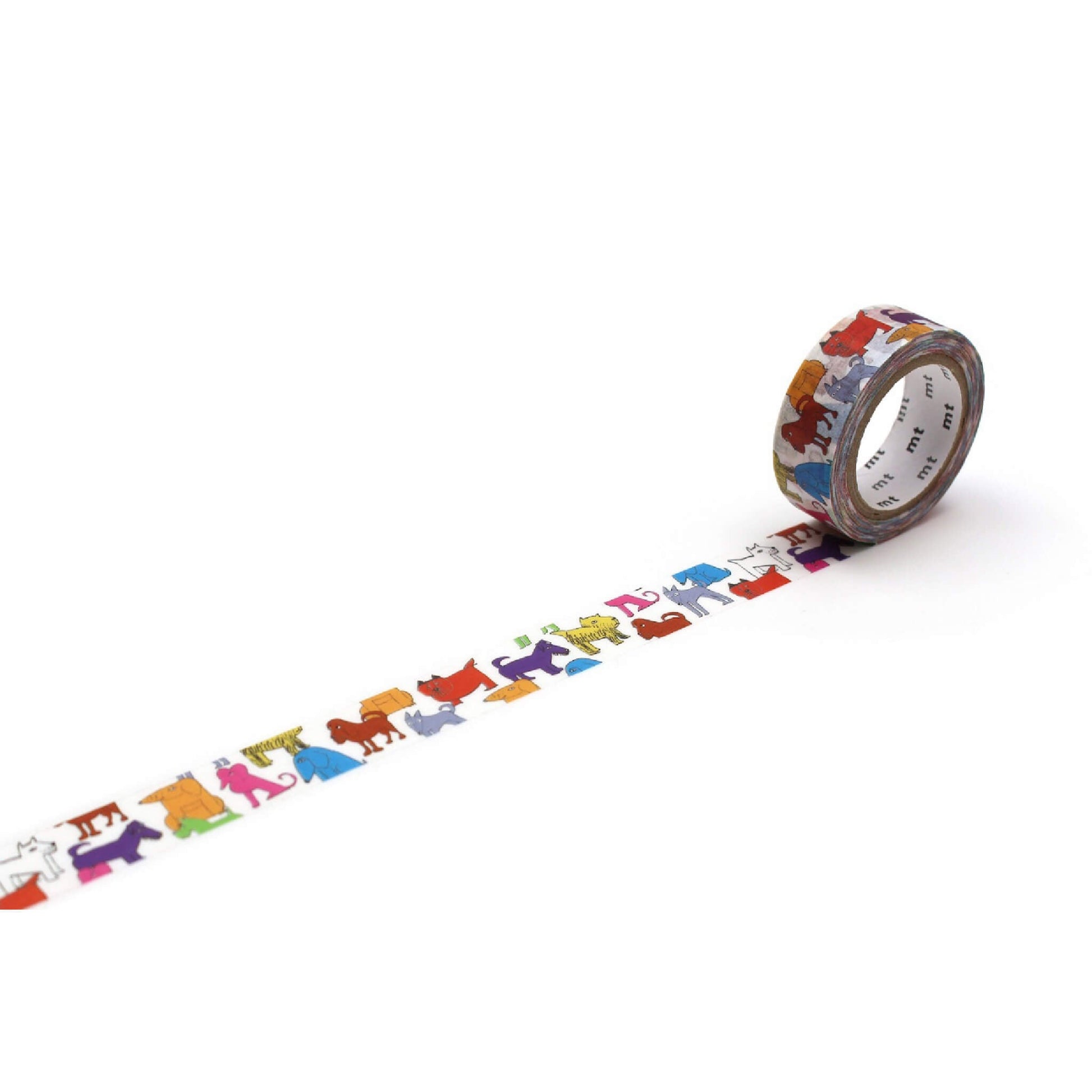 MT × Lisa Larson Washi Tape - Colorful Dog [15mm Width] - Washi Tapes