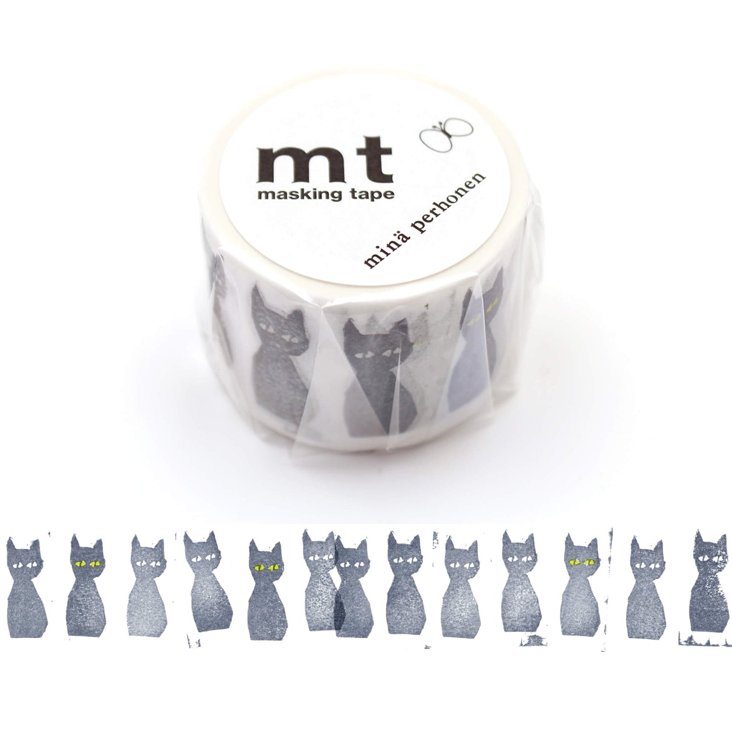 mt × minä perhonen Washi Tape - Kuro Neko [35mm] - Washi Tapes