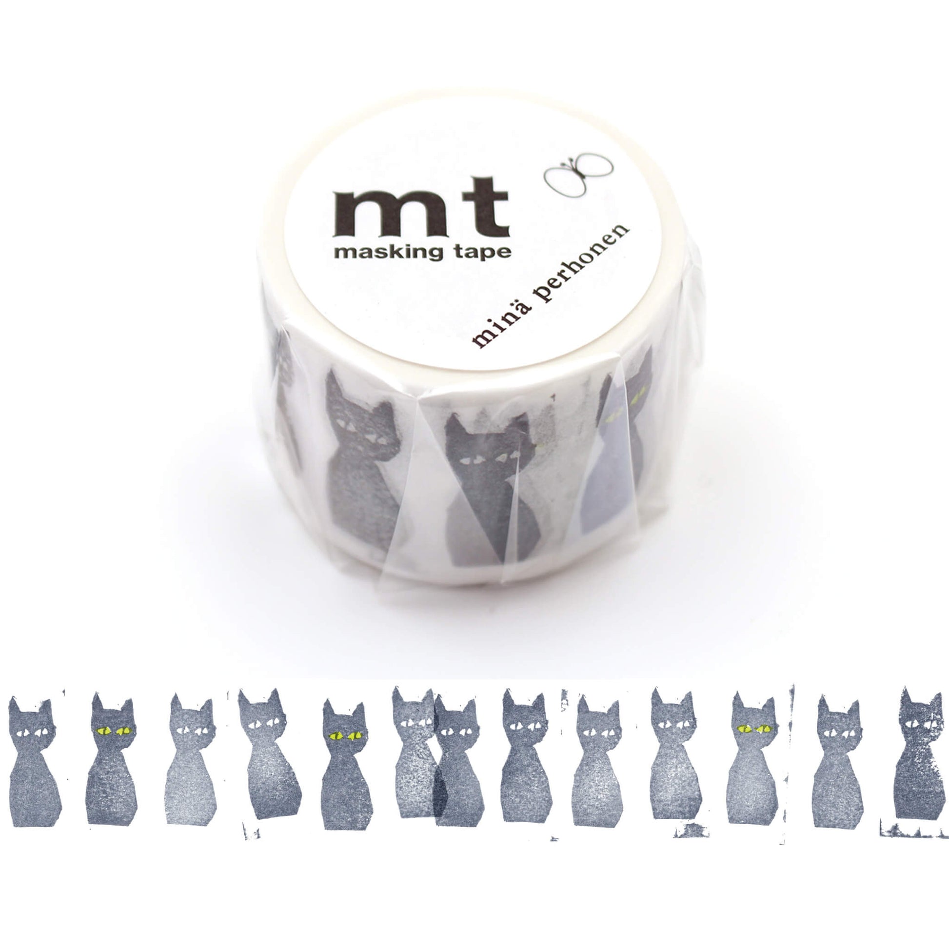 mt × minä perhonen Washi Tape - Kuro Neko [35mm] - Washi Tapes