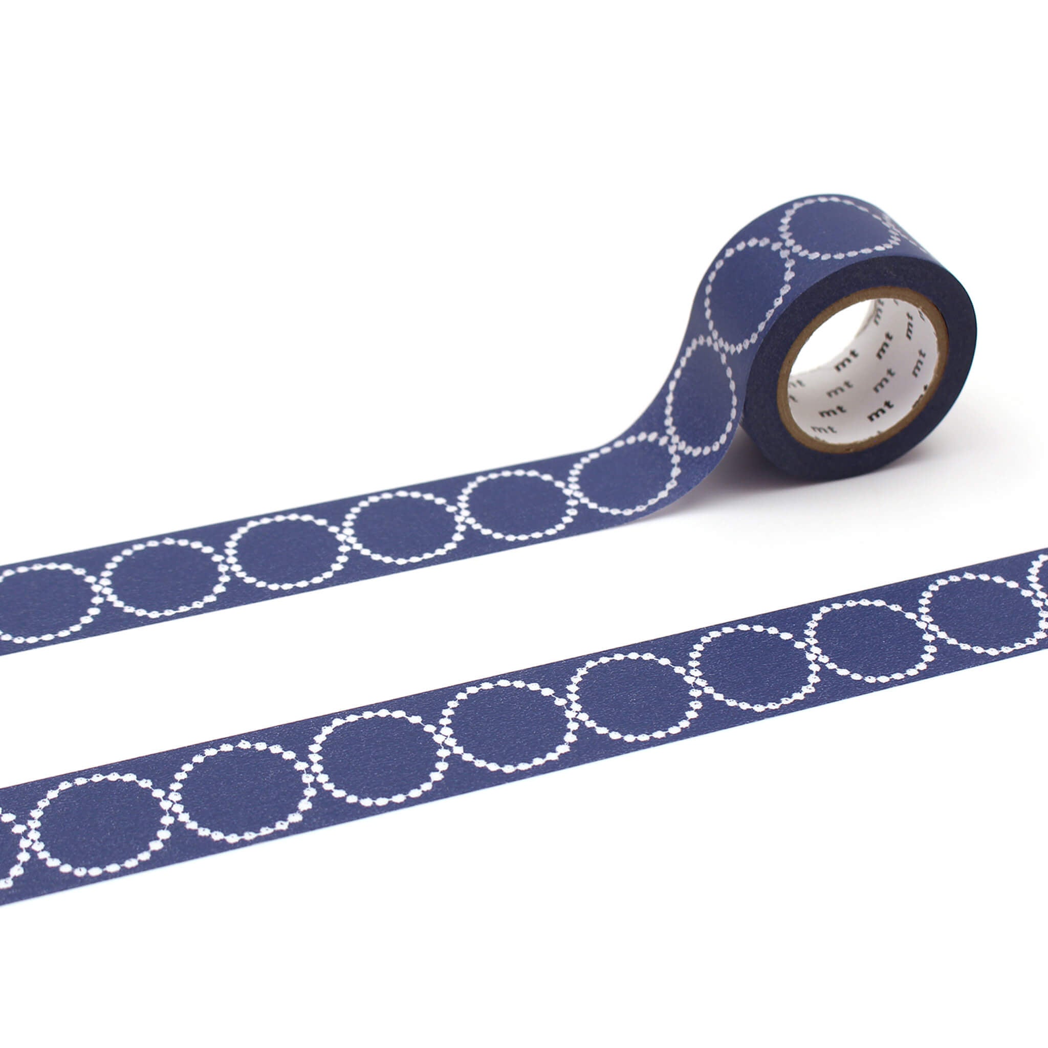 mina perhonen ミナペルホネン マステ つづく tambourine mt × minä perhonen Washi Tape - Tambourine Petit Navy [25mm