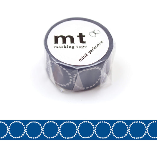 mt × minä perhonen Washi Tape - Tambourine Petit Navy [25mm] - Washi Tapes