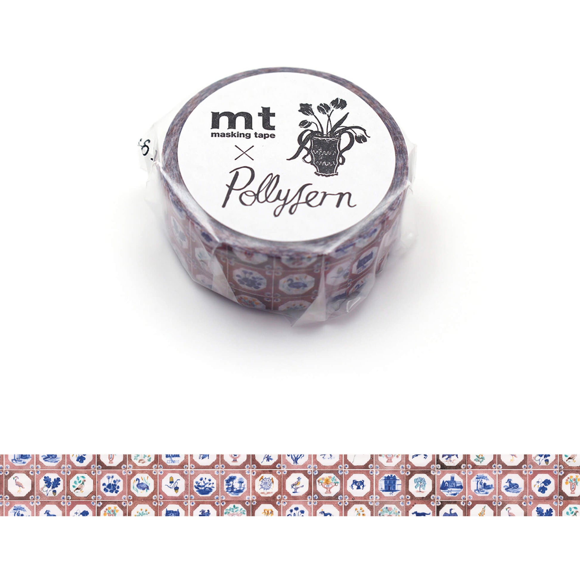 mt × Polly Fern Washi Tape - Tile [15mm] - Washi Tapes