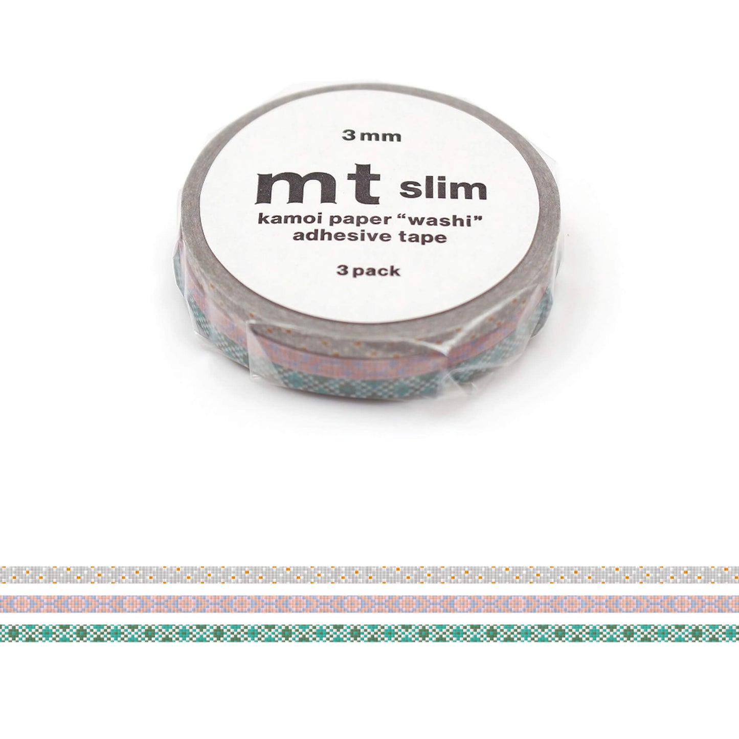 mt slim 3mm Washi Tape Set of 3 - Cross Stitch [3mm] - Washi Tapes