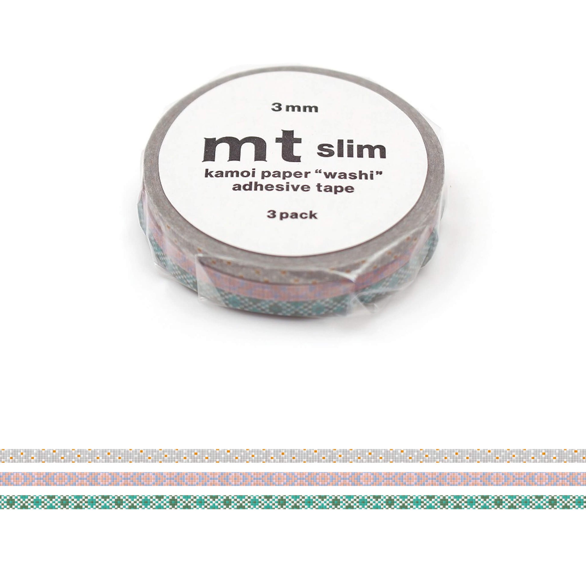 mt slim 3mm Washi Tape Set of 3 - Cross Stitch [3mm] - Washi Tapes