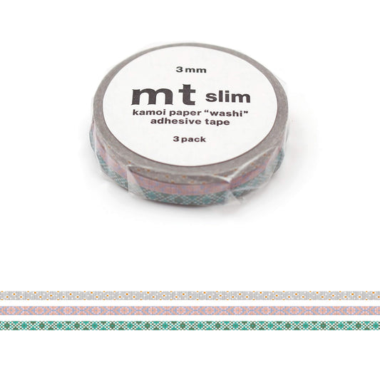 mt slim 3mm Washi Tape Set of 3 - Cross Stitch [3mm] - Washi Tapes