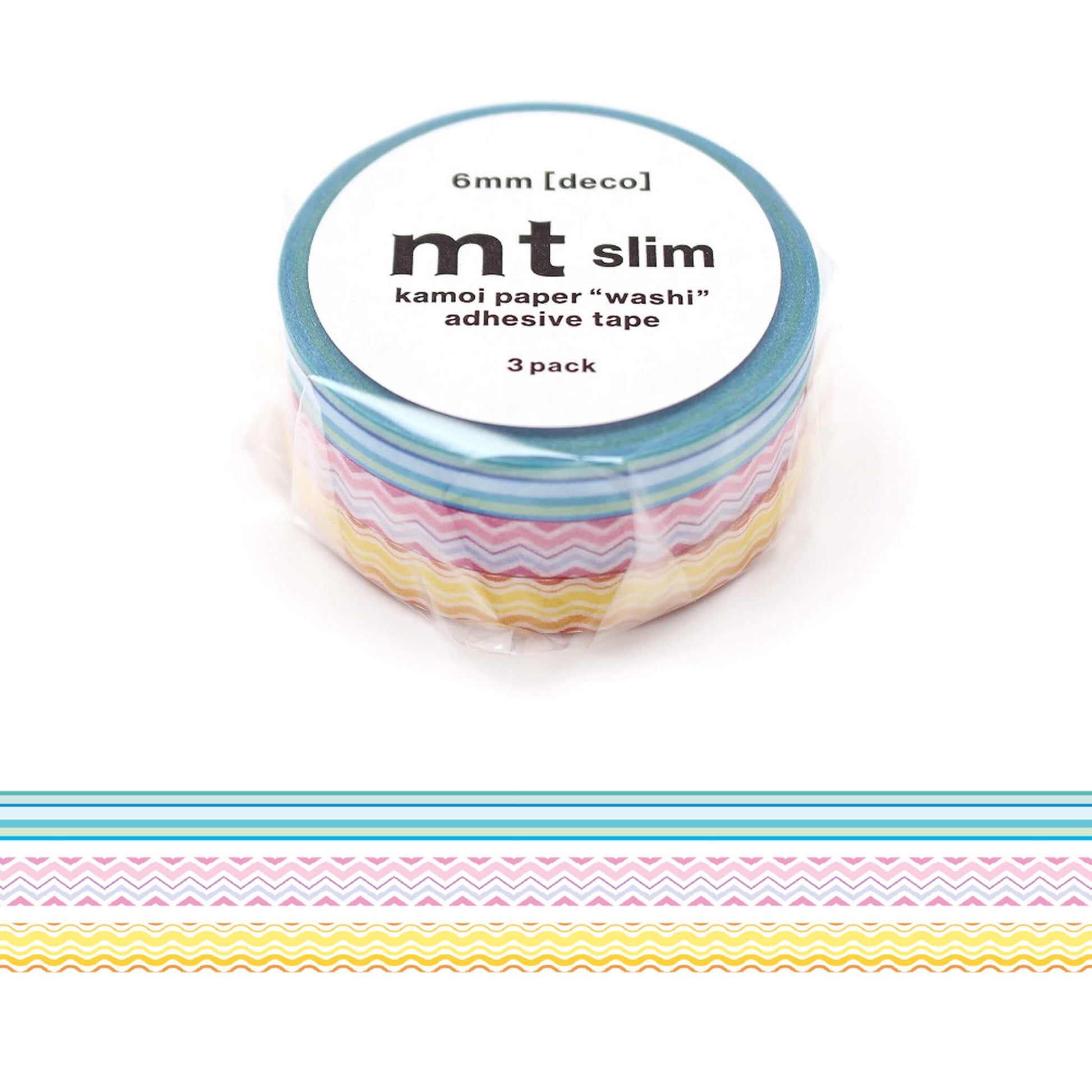 mt slim deco Washi Tape Set of 3 - Line [6mm] - Washi Tapes