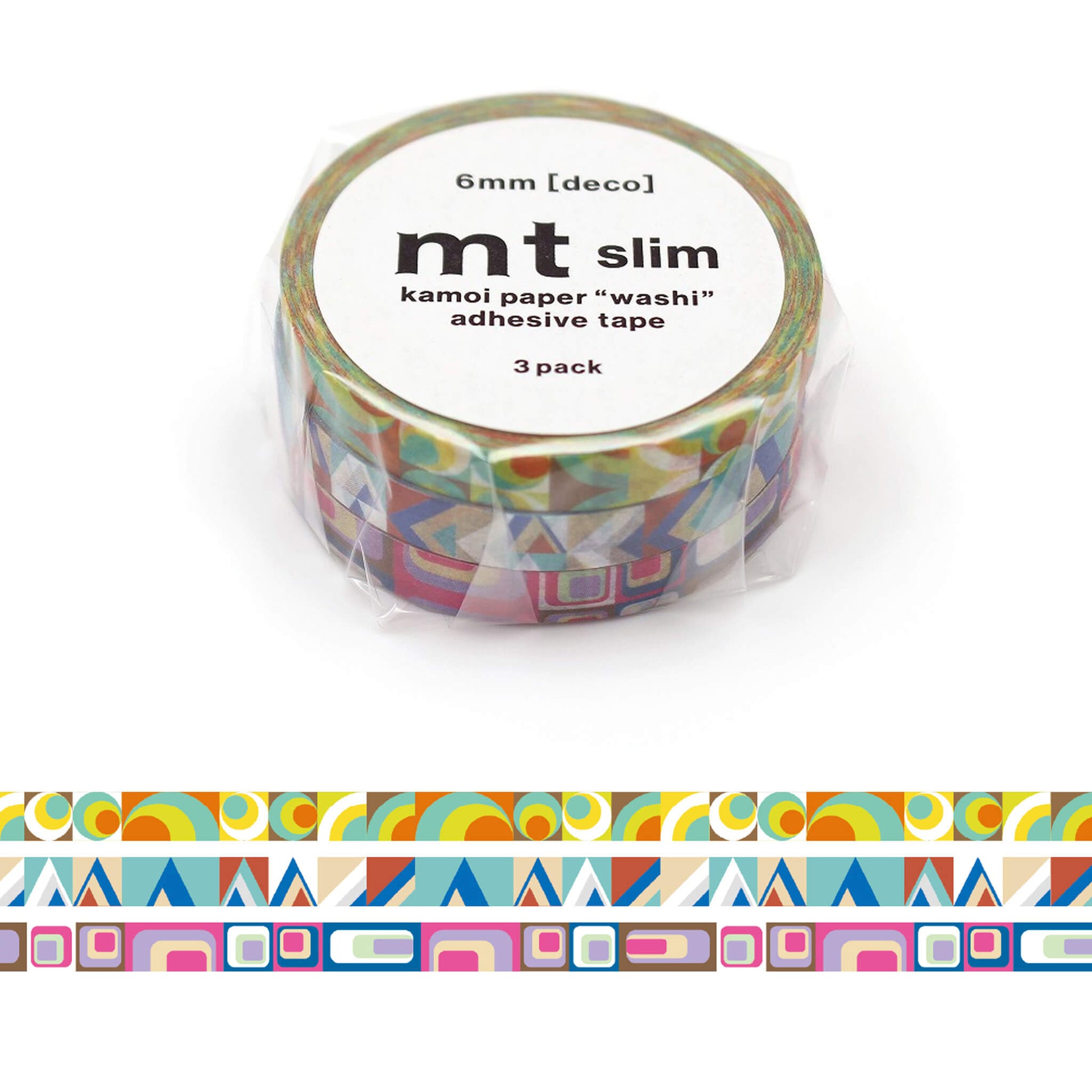 mt slim deco Washi Tape Set of 3 - Retro [6mm] - Washi Tapes