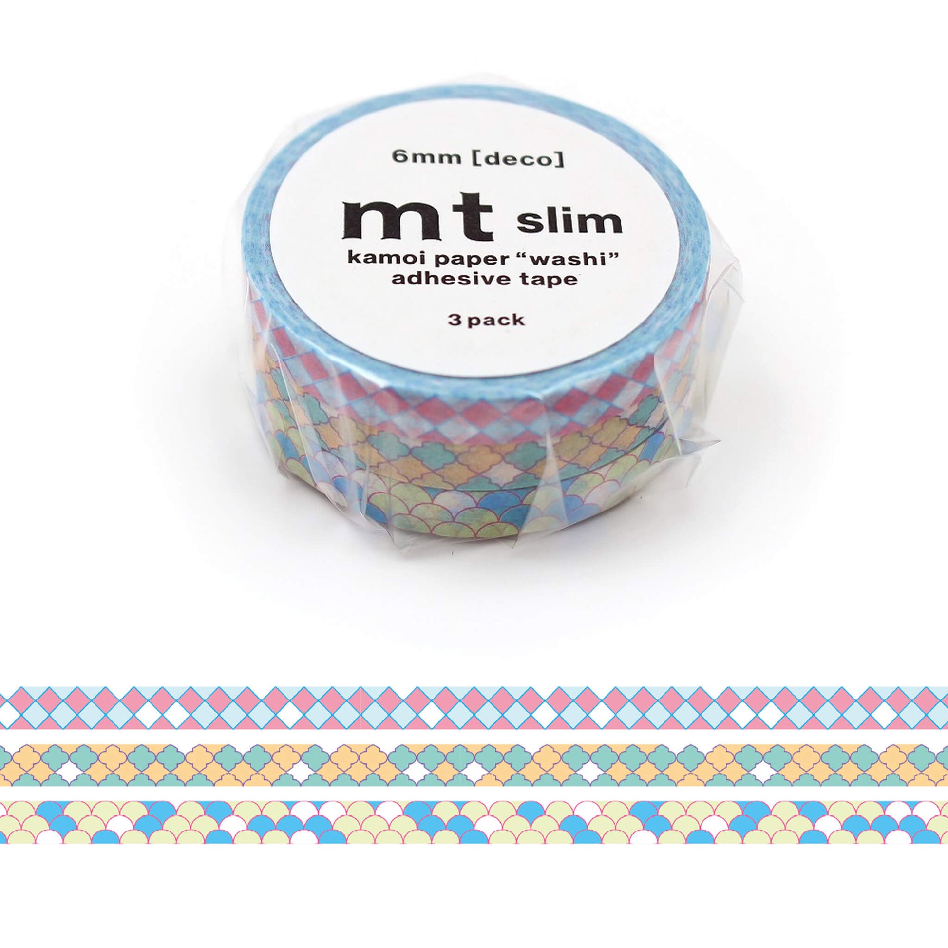 mt slim deco Washi Tape Set of 3 - Tile [6mm] - Washi Tapes