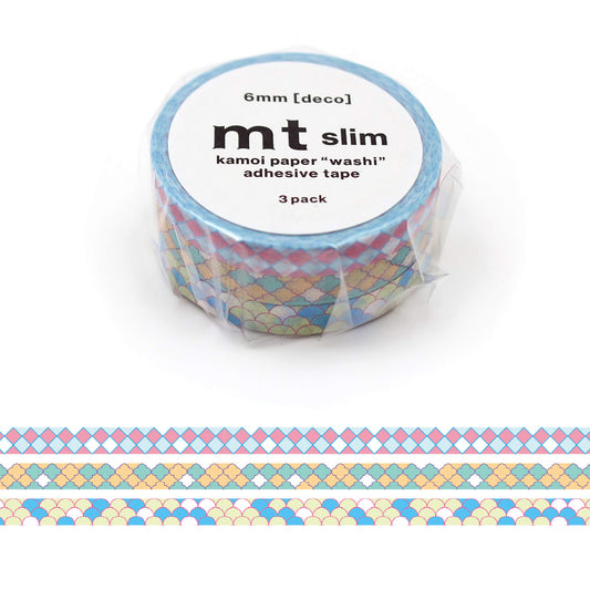 mt slim deco Washi Tape Set of 3 - Tile [6mm] - Washi Tapes