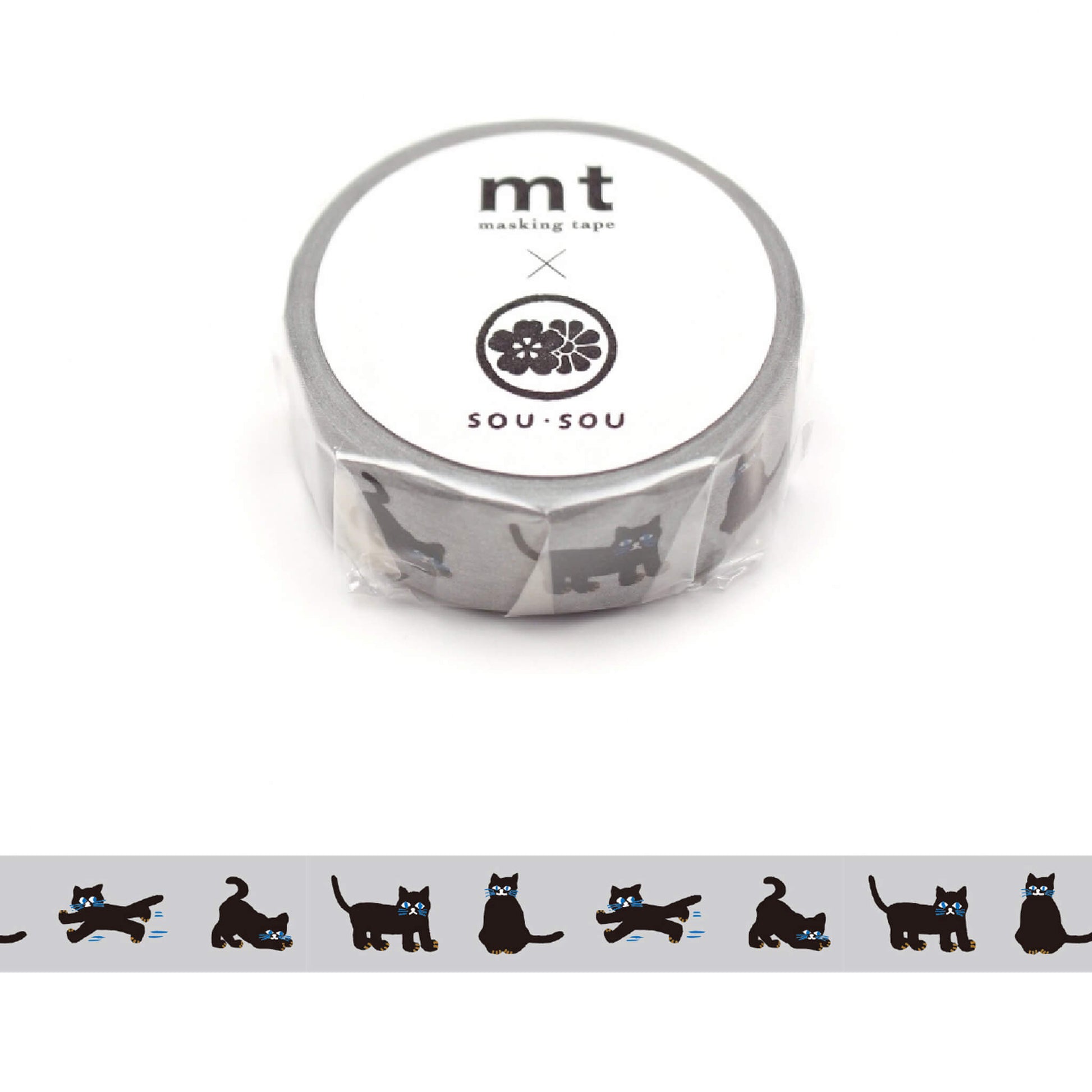 mt × SOU.SOU Washi Tape - Cat [15mm] - Washi Tapes
