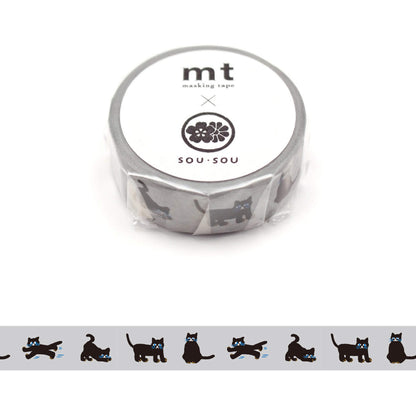 mt × SOU.SOU Washi Tape - Cat [15mm] - Washi Tapes