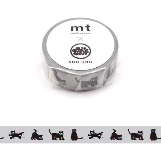 mt × SOU.SOU Washi Tape - Cat [15mm] - Washi Tapes