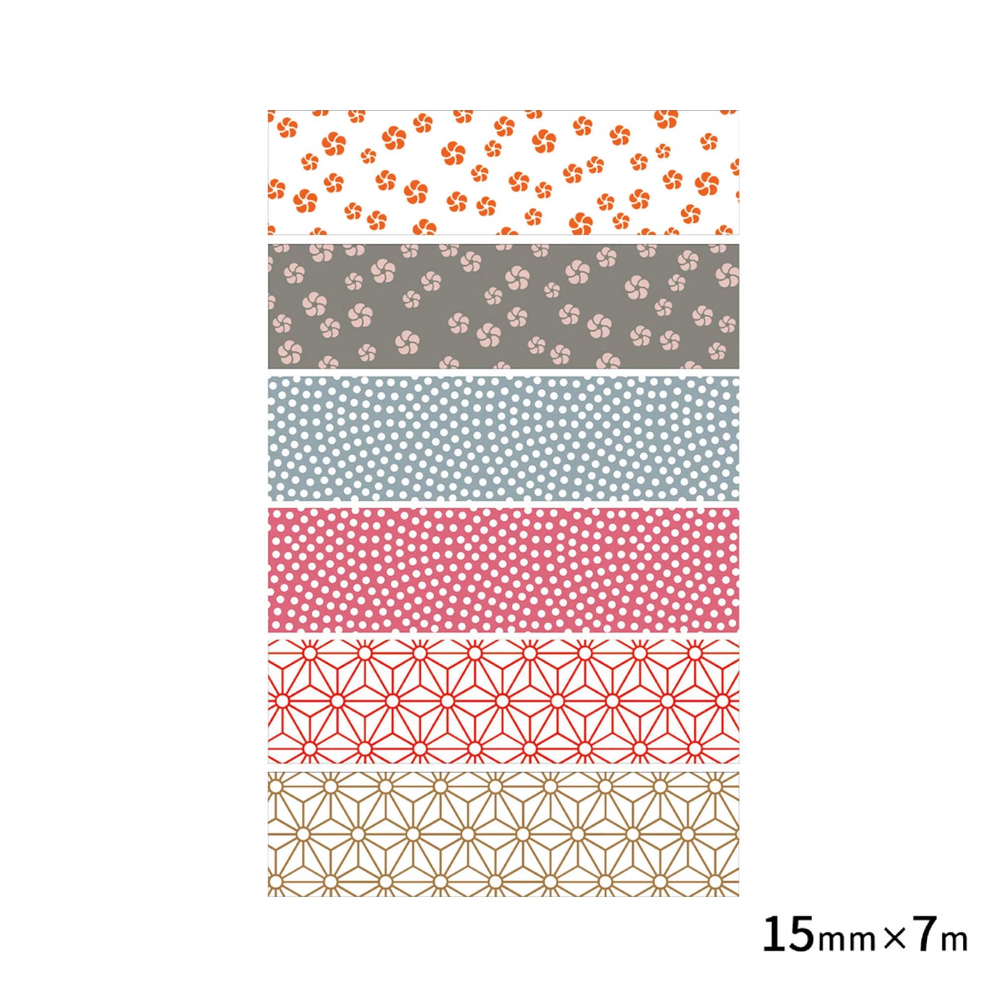 MT Washi Tape Wamon 5 Set of 6 - Washi Tapes