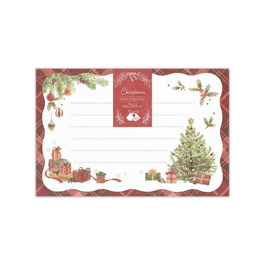 NB Co. Die Cut Christmas letter Set - Winter Tree - Mini Letter Writing Sets