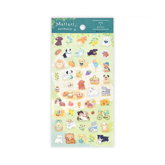 NB Mattari Animals Sticker Sheet - Dog × Picnic - Sticker Sheets