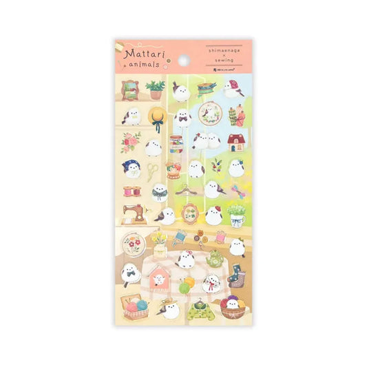 NB Mattari Animals Sticker Sheet - Shimaenaga × Sewing - Sticker Sheets