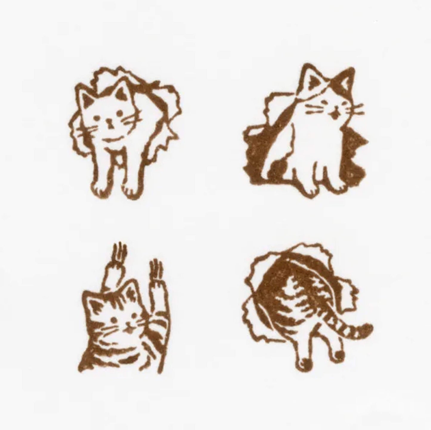 NB Wooden Stamp Mischief in the Margin - Cat - Rubber Stamps