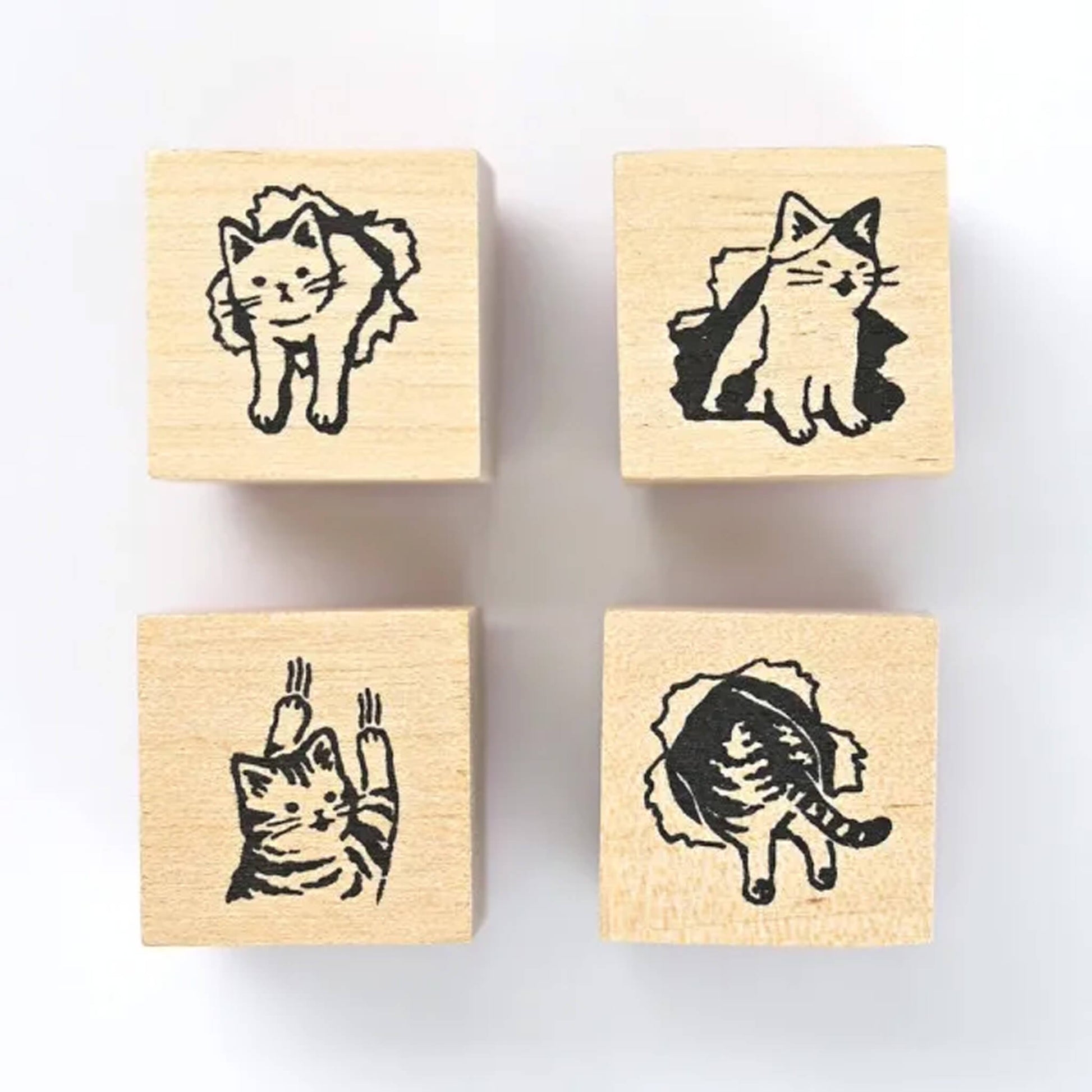 NB Wooden Stamp Mischief in the Margin - Cat - Rubber Stamps