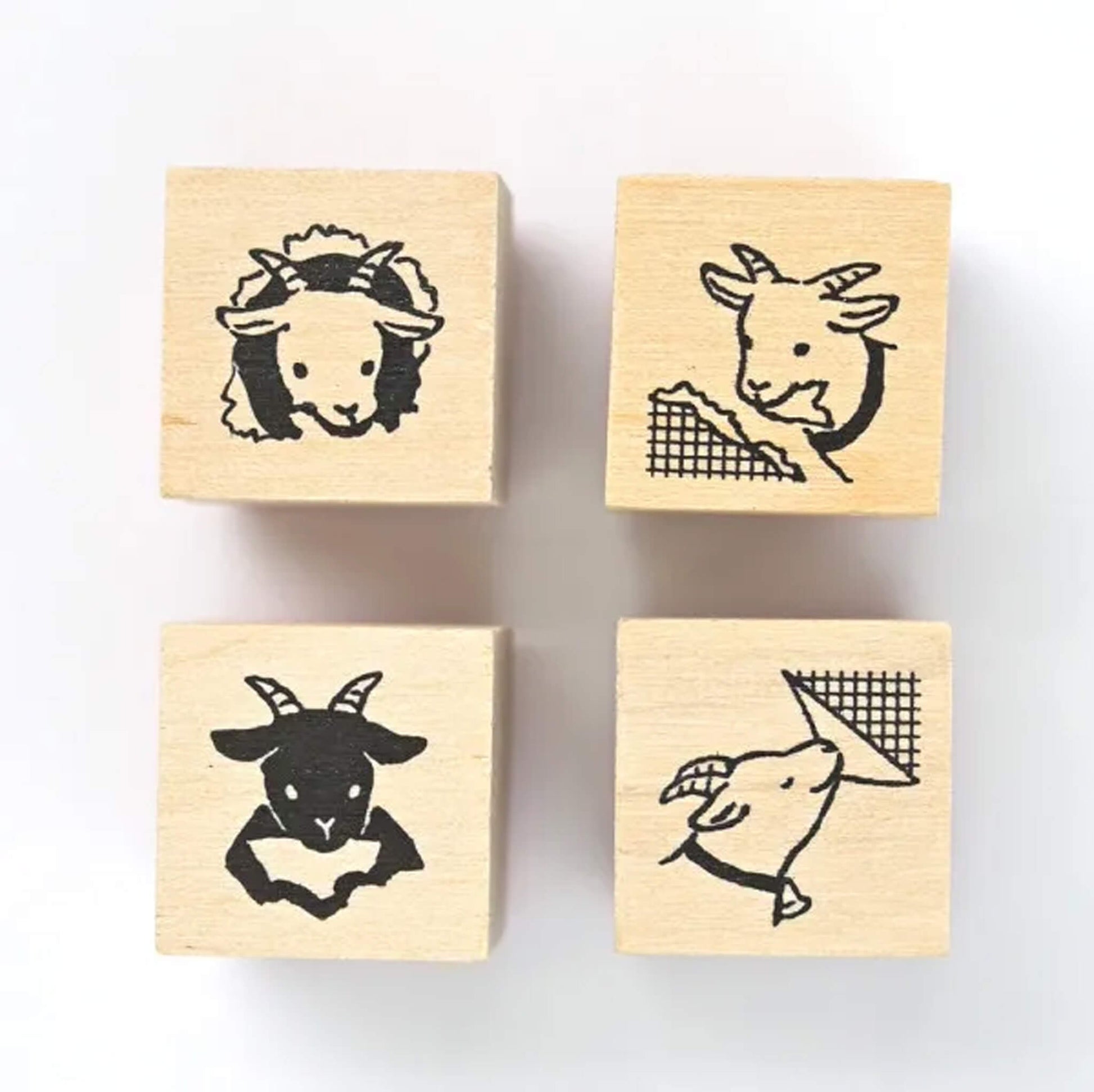 NB Wooden Stamp Mischief in the Margin - Goat - Rubber Stamps
