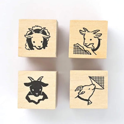 NB Wooden Stamp Mischief in the Margin - Goat - Rubber Stamps