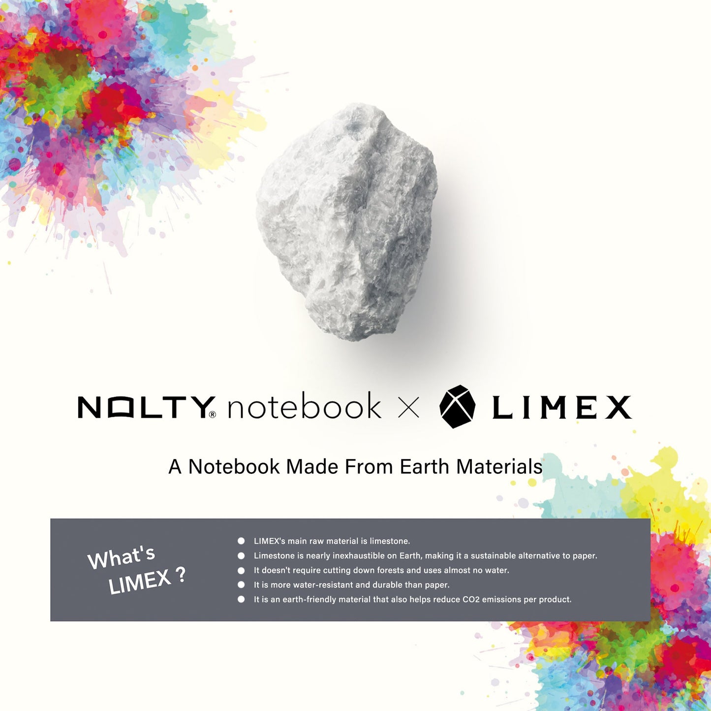 NOLTY Note × LIMEX A5 - Horizontal Ruled Type - Granite Black - Notebooks