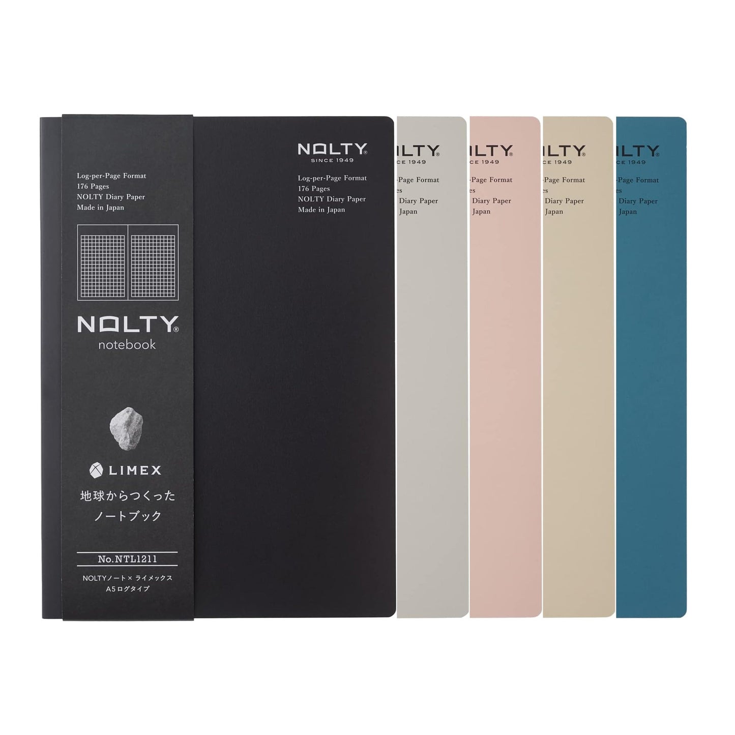 NOLTY Note × LIMEX A5 - Log Type - Granite Black - Notebooks