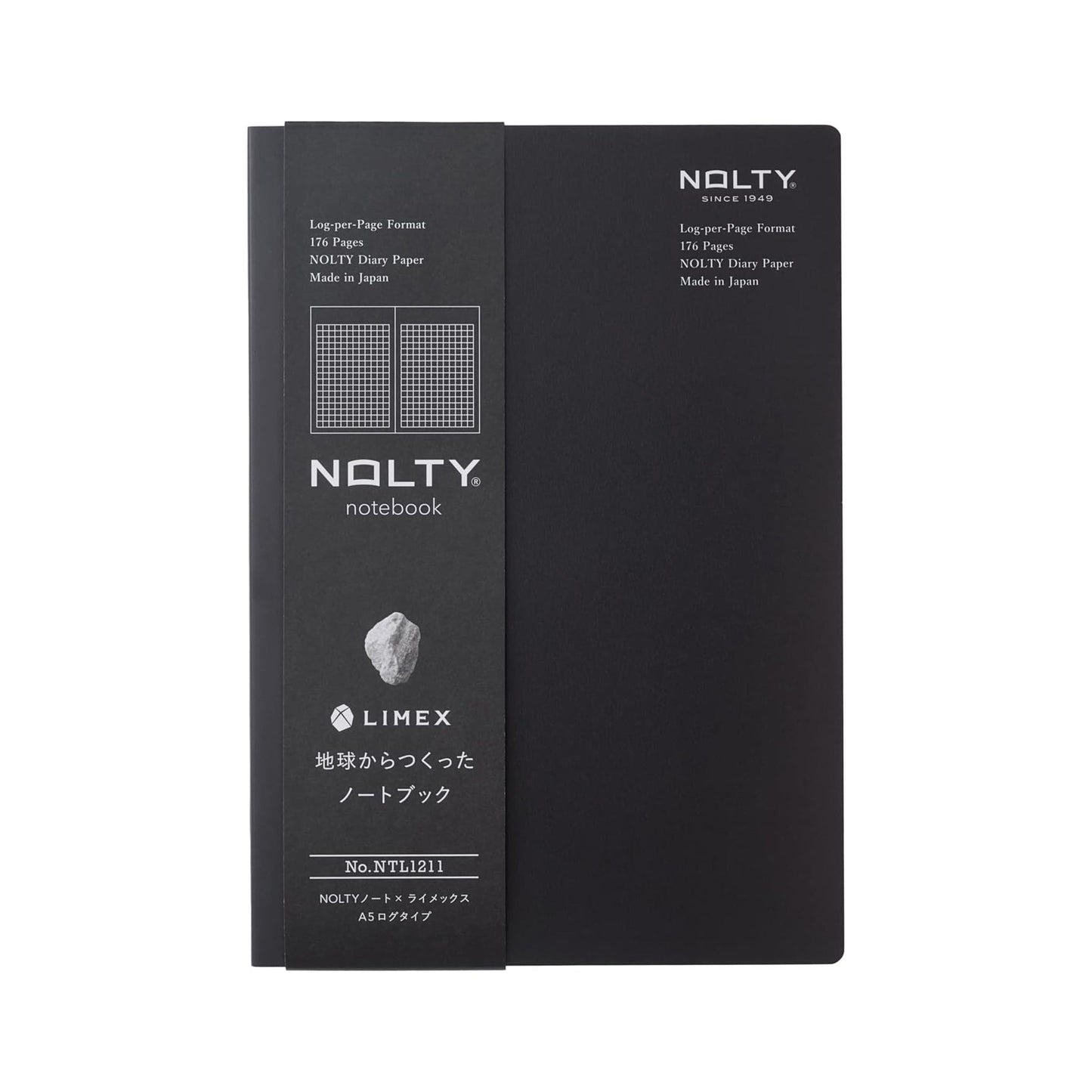 NOLTY Note × LIMEX A5 - Log Type - Granite Black - Notebooks