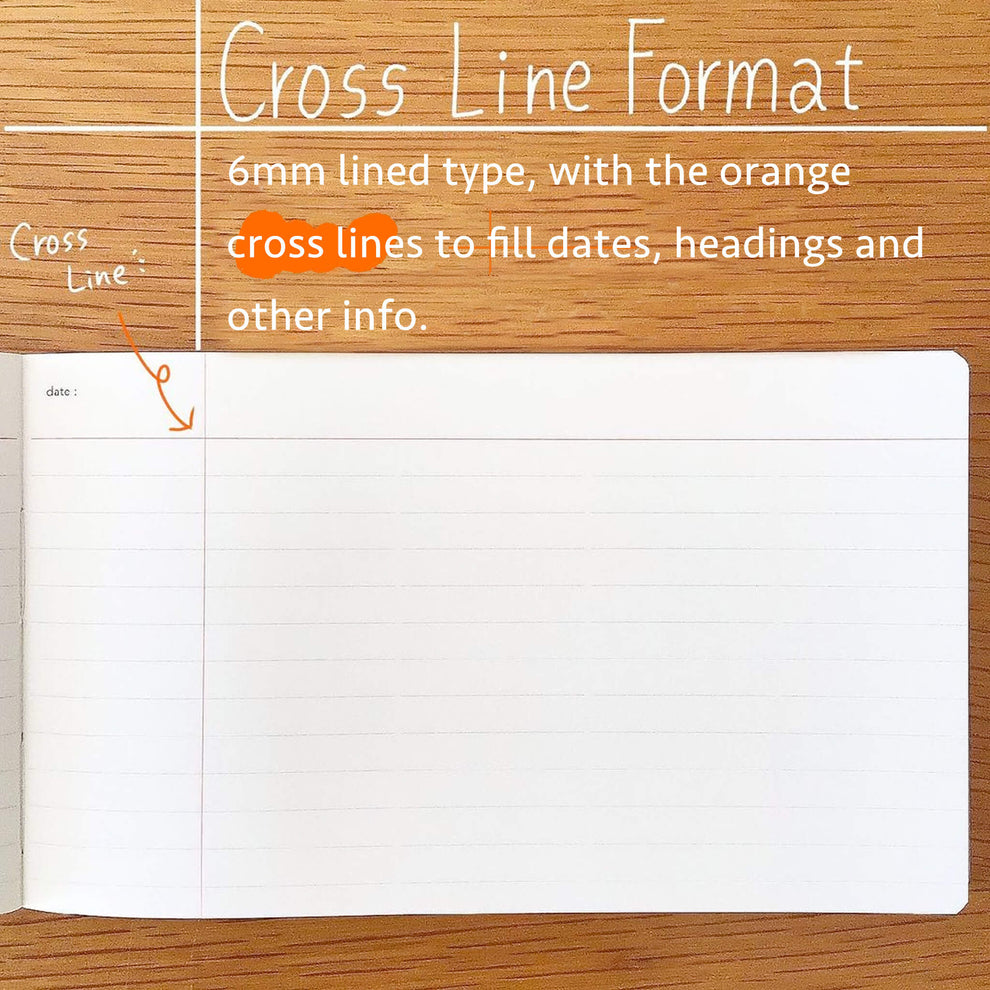 NOLTY Notebook Horizontal Slim Cross Line - Notebooks – Paper Whisper