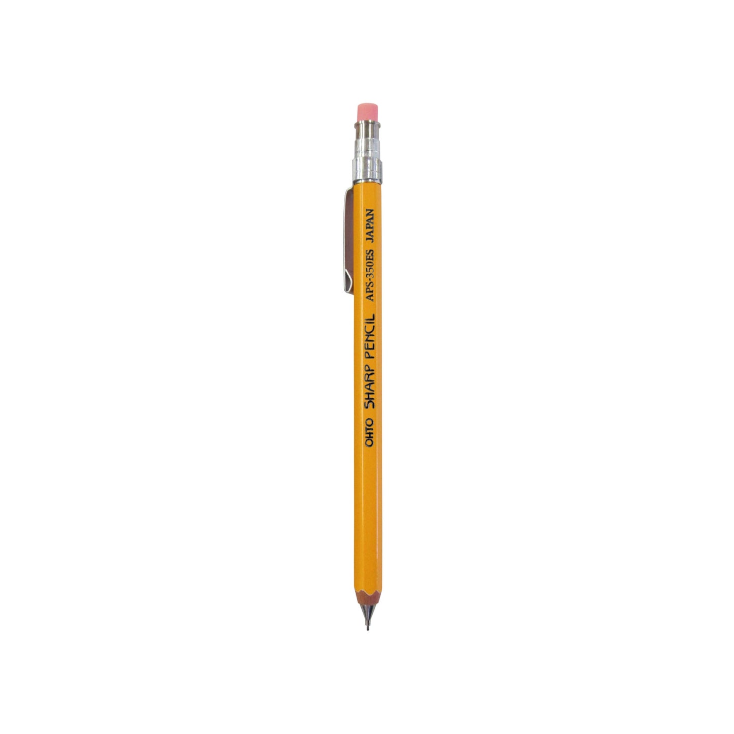 OHTO Mini Wooden Mechanical Pencil With Eraser - Yellow - Mechanical Pencils