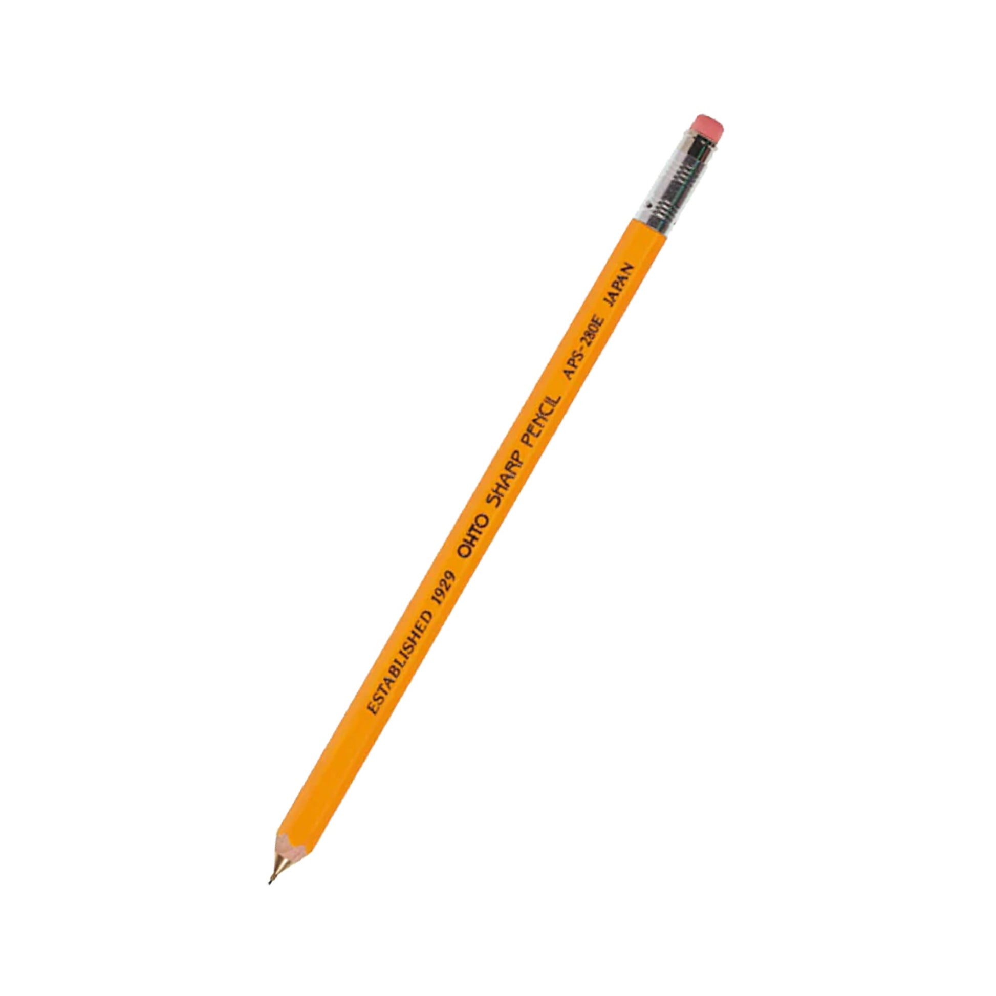 OHTO Wooden Mechanical Pencil With Eraser - Yellow - Mechanical Pencils