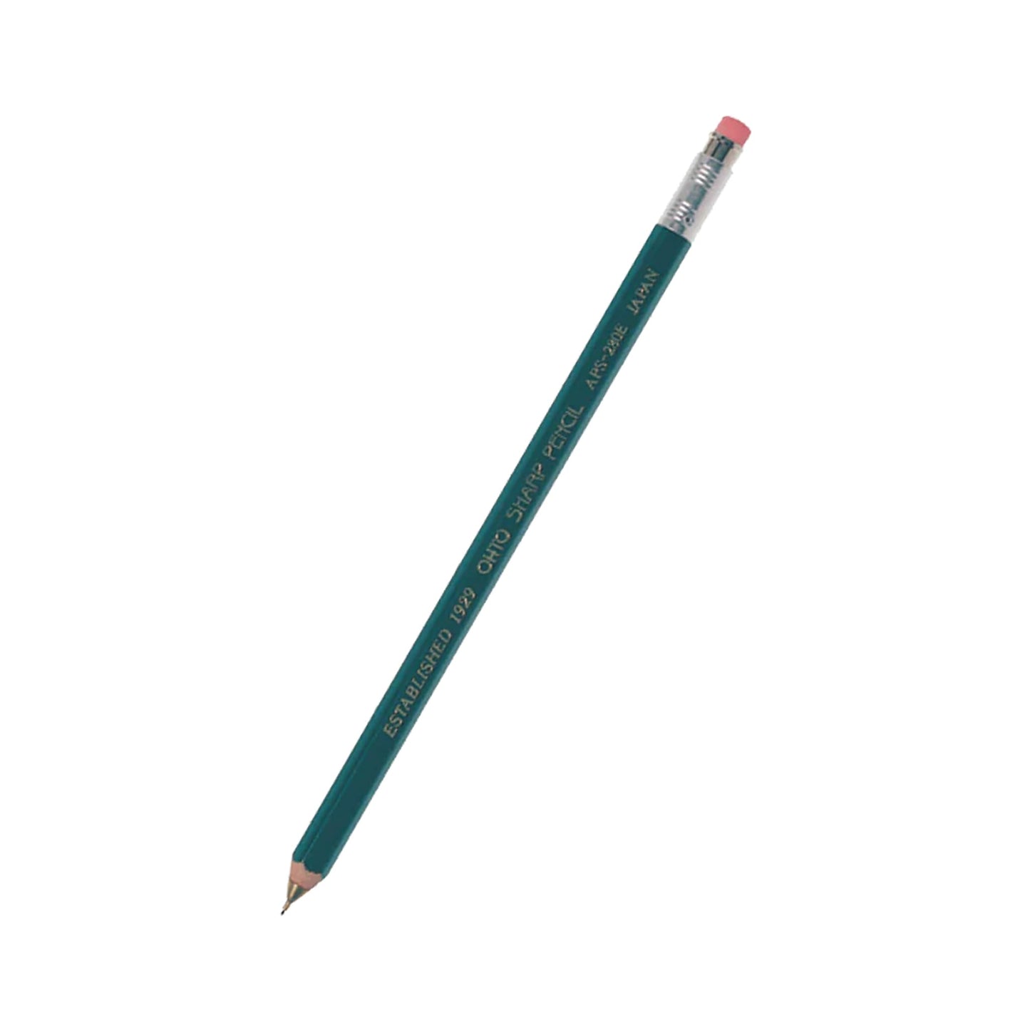 OHTO Wooden Mechanical Pencil With Eraser - Green - Mechanical Pencils