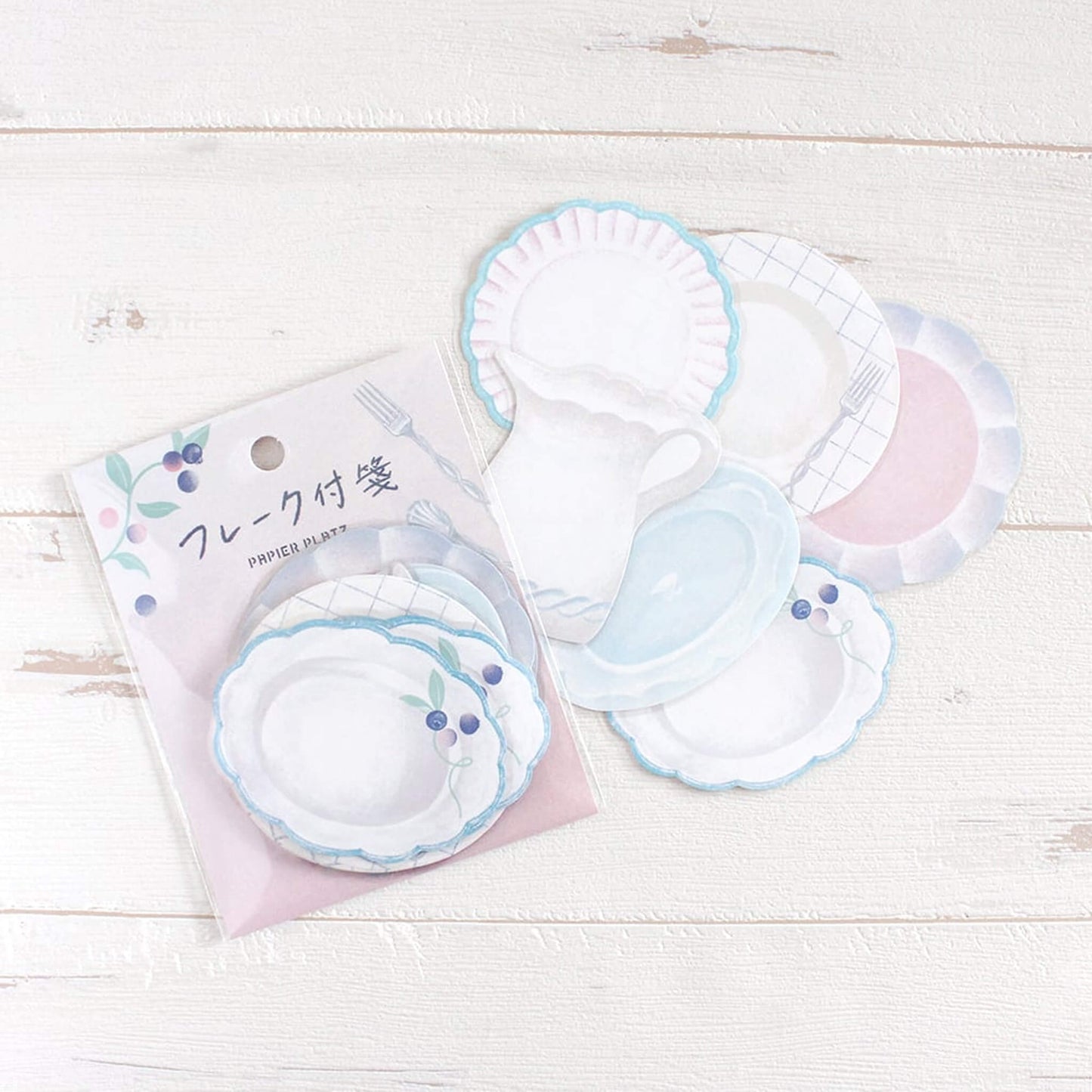 Papier Platz × Alacarudo Flake Sticky Notes - Swan Afternoon Tea - Sticky Notes