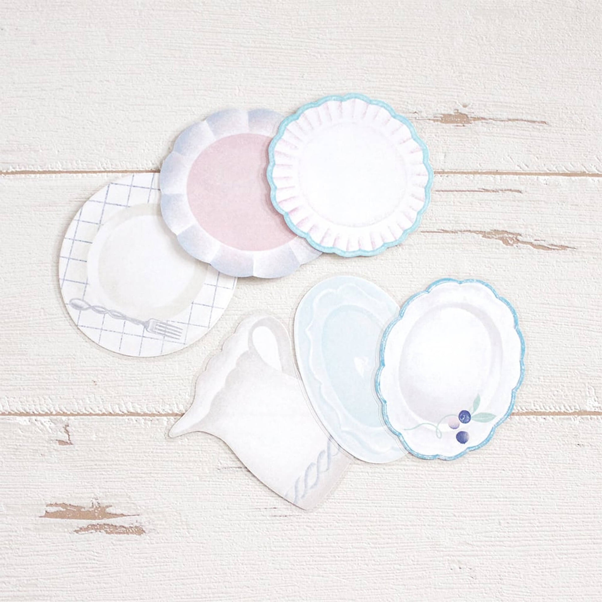 Papier Platz × Alacarudo Flake Sticky Notes - Swan Afternoon Tea - Sticky Notes