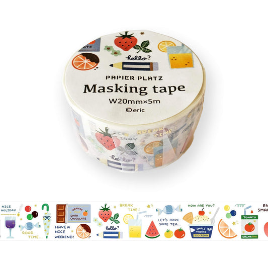 Papier Platz × Eric Gold Foil Washi Tape - Fruit - Washi Tapes