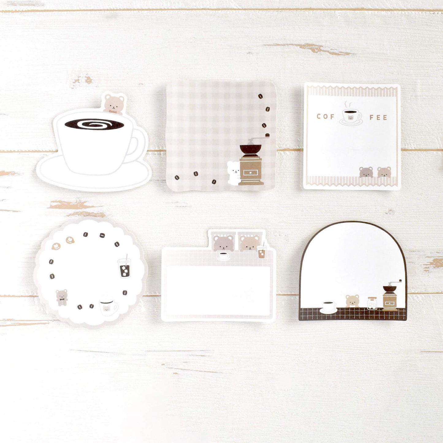 Papier Platz Flake Sticky Notes - Bear Coffee - Sticky Notes