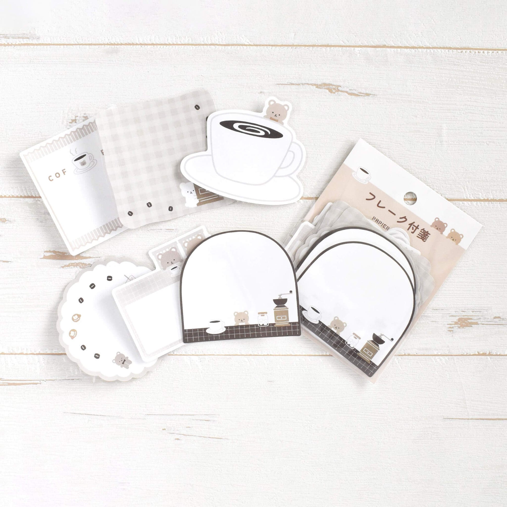 Papier Platz Flake Sticky Notes - Bear Coffee - Sticky Notes