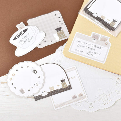 Papier Platz Flake Sticky Notes - Bear Coffee - Sticky Notes