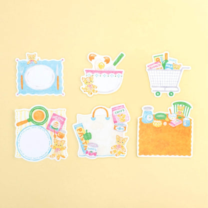Papier Platz × Nakauchi Waka Flake Sticky Notes - Cat & Kitchen - Sticky Notes