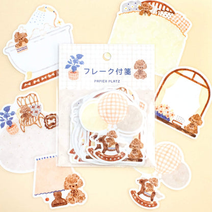 Papier Platz × Nakauchi Waka Flake Sticky Notes - Dog & Interior - Sticky Notes