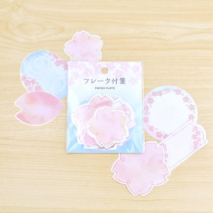 Papier Platz × Natsunoka Flake Sticky Notes - Sakura - Sticky Notes