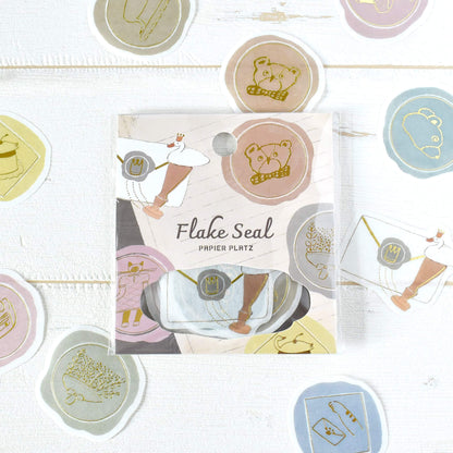 Papier Platz × Tobimatsu Shoichiro Gold Foil Flake Sticker - Sparkling Wax Seals - Flake Stickers