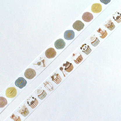 Papier Platz × Tobimatsu Shoichiro Gold Foil Washi Tape - Sparkling Wax Seals - Washi Tapes