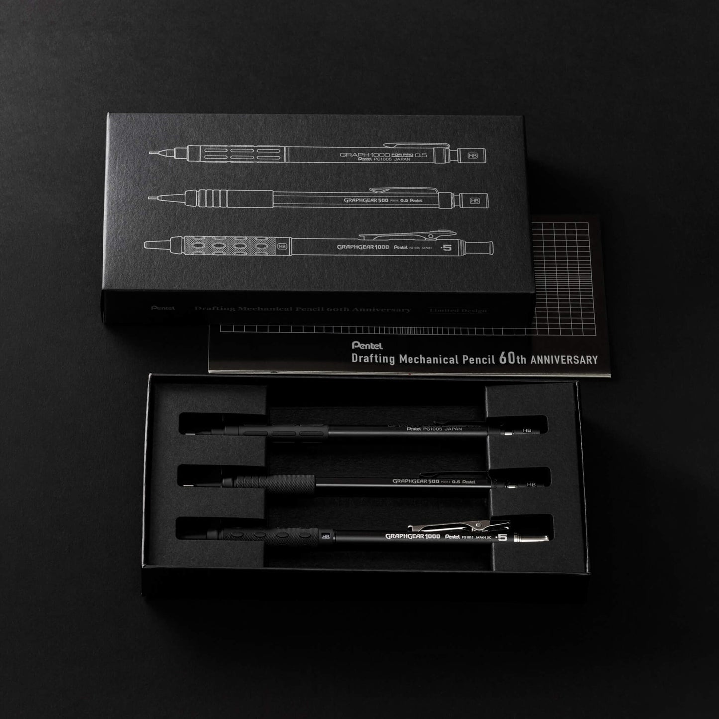 Pentel Drafting Mechanical Pencils 60th Anniversary Limited 3 - Pen Set - Mechanical Pencils
