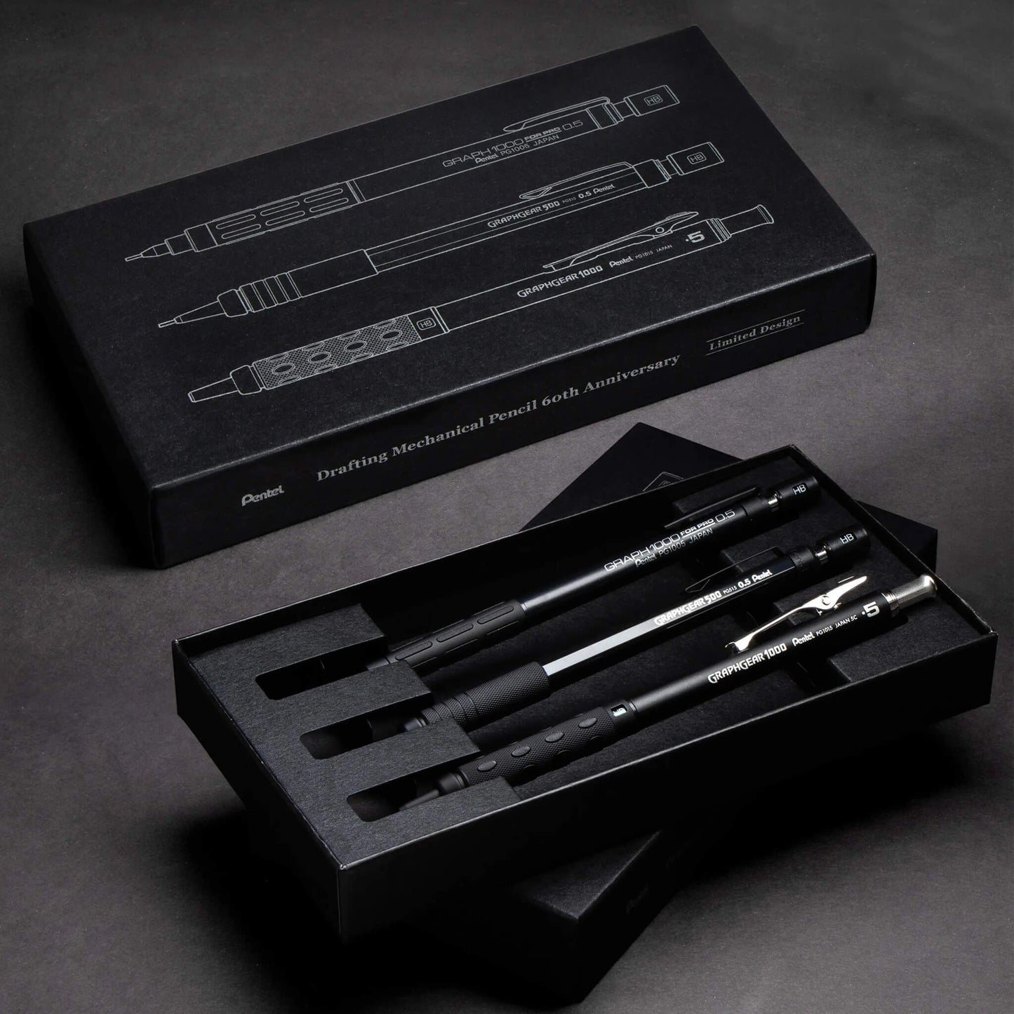 Pentel Drafting Mechanical Pencils 60th Anniversary Limited 3 - Pen Set - Mechanical Pencils