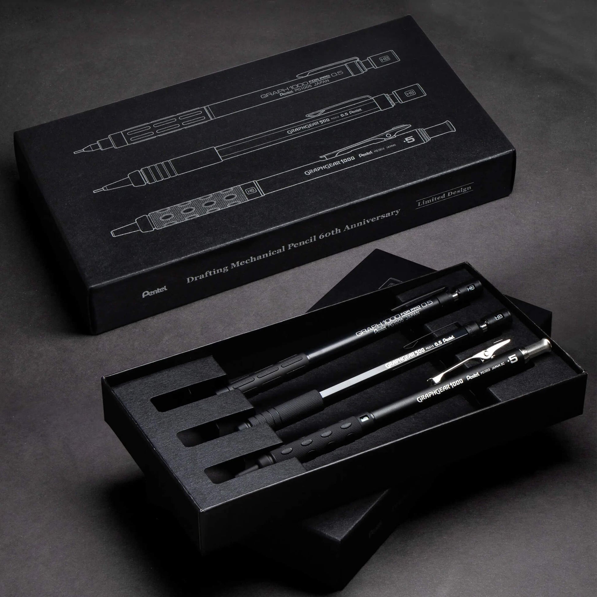 Pentel Drafting Mechanical Pencils 60th Anniversary Limited 3 - Pen Set - Mechanical Pencils